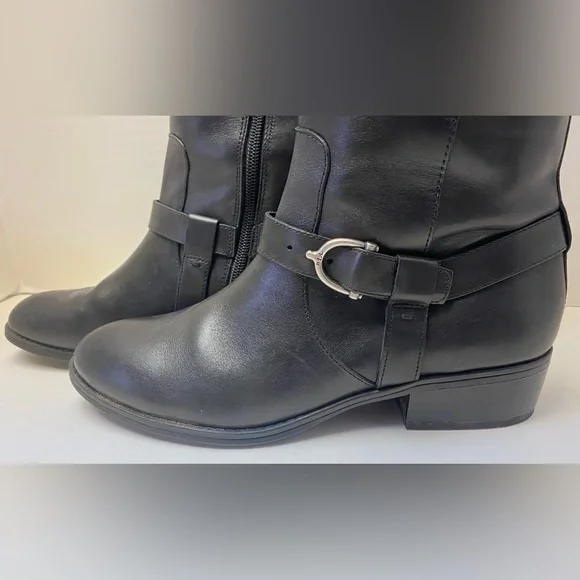 Ralph Lauren Riding Boot Margarite Women's Sz 8 B Black Leather Zip Knee High - Picture 6 of 15